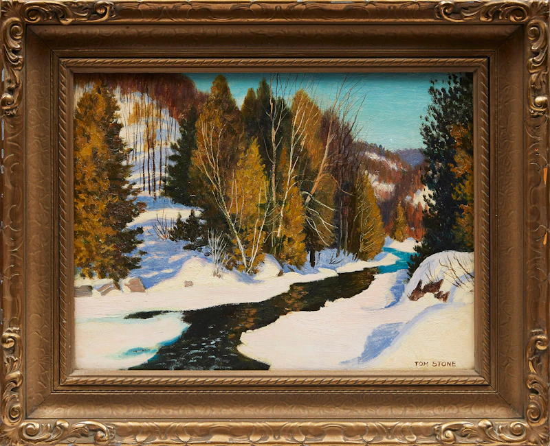 Thomas Albert Stone, Late Afternoon Credit Forks , oil on board - view 2