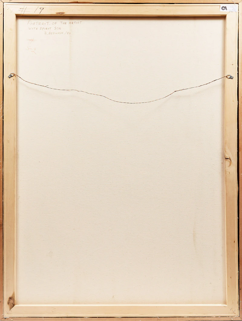 Richard Bedwash, Portrait of the Artist with Spirit Son , acrylic on canvas, 1980 - view 3