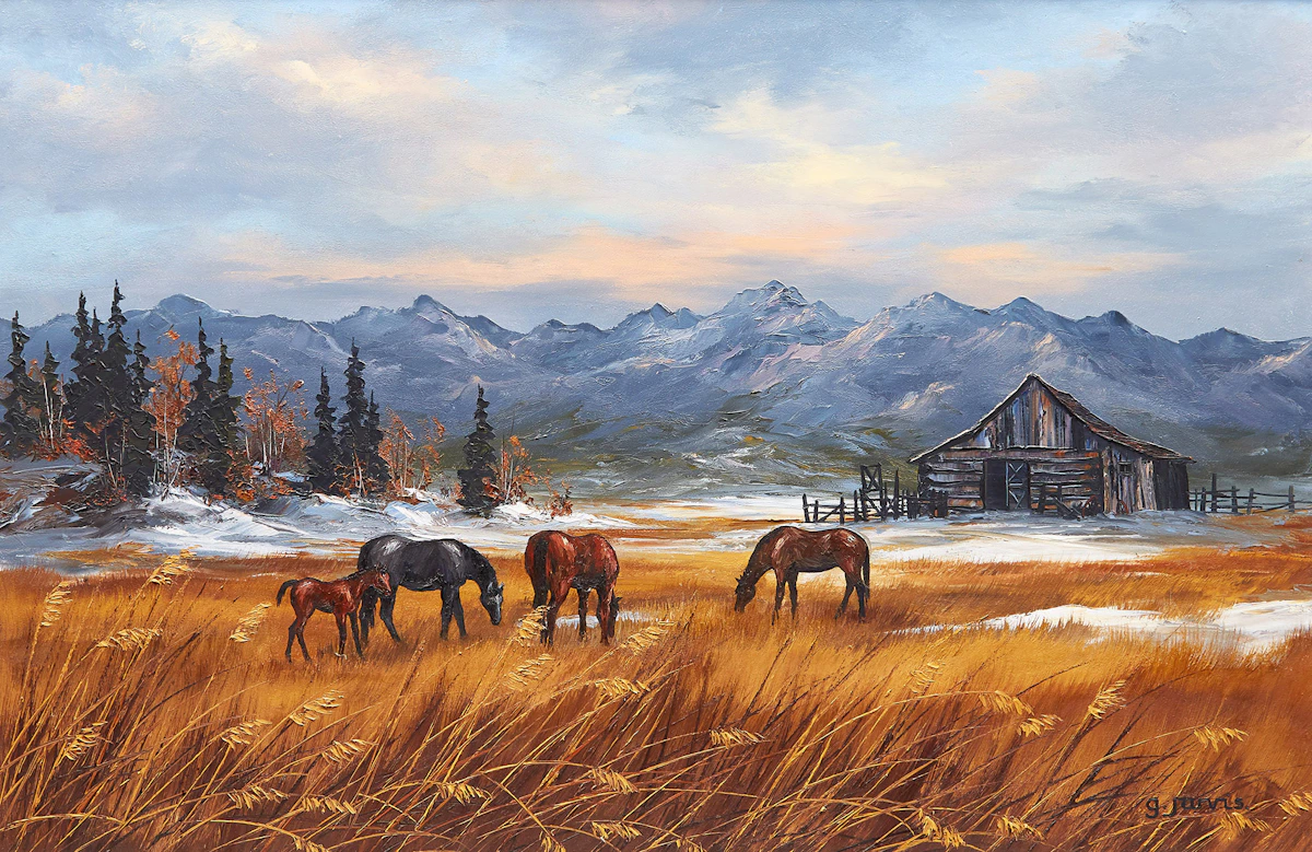 Georgia Jarvis, A Foothills Scene, oil on board