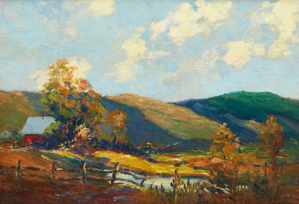 Wilfred Molson Barnes, Sunlight and Shadow , oil on board