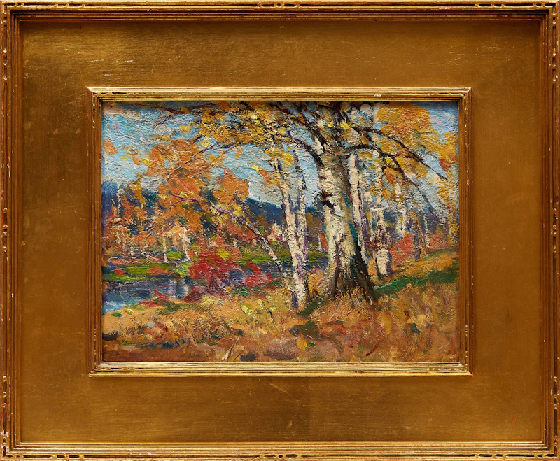 Farquhar McGillivray Strachan Knowles, Landscape with Beech Trees , oil on board - view 2