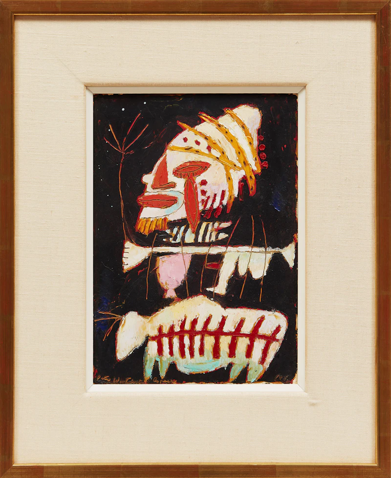 Peter Aspell, Equestrian of the Night, oil on card, 1985 - view 2