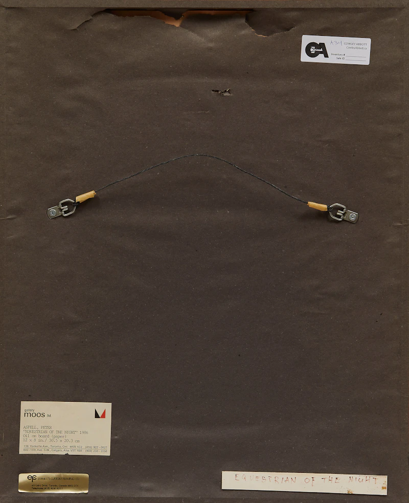 Peter Aspell, Equestrian of the Night, oil on card, 1985 - view 3