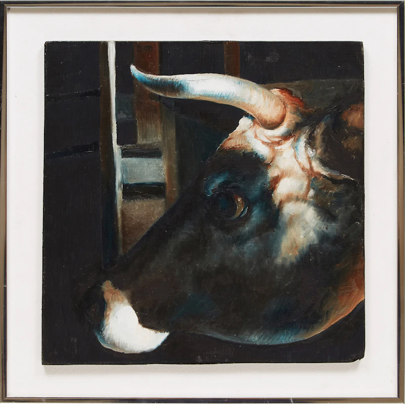 Lindee Climo, Portrait of a Steer, oil on board - view 2