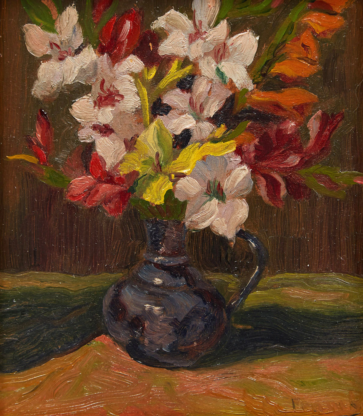 Albert Jacques Franck, Floral Still Life, oil on board