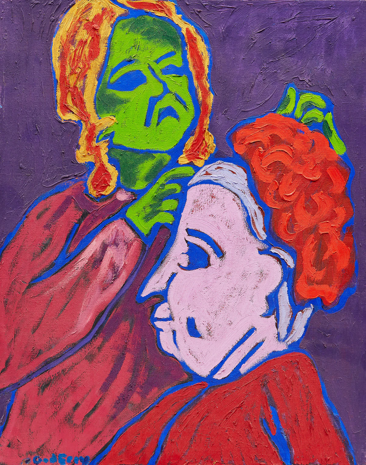 John Godfrey, Two Women, oil on canvas, 1974