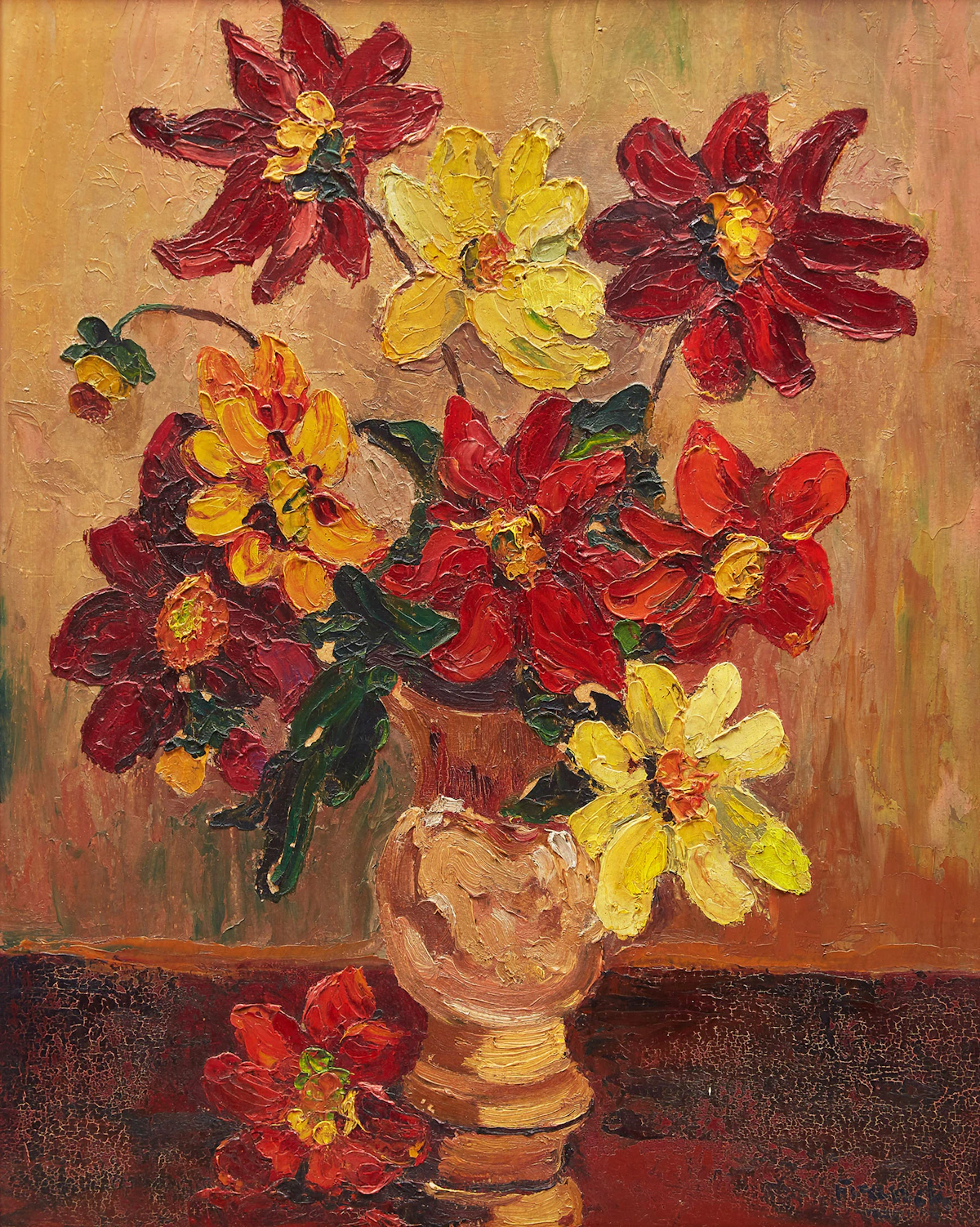 Albert Jacques Franck, Still Life , oil on board