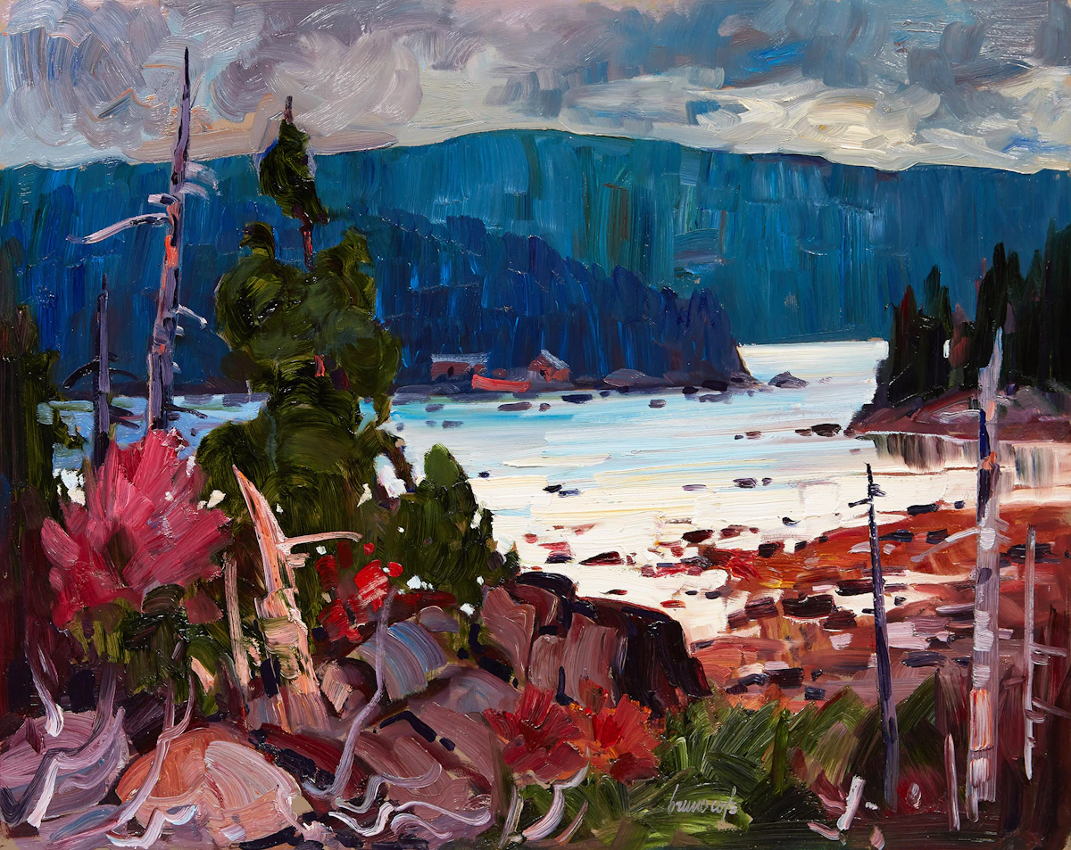 Bruno Côté, Lumiere sur la Ste Marguerite, oil on board