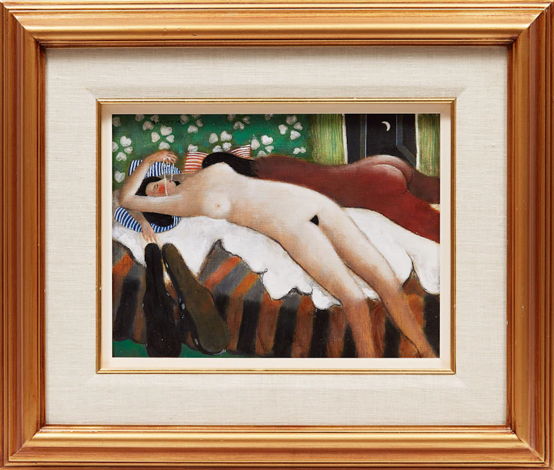 Henry Wanton  Jones, Reclining Nude, oil on board - view 2