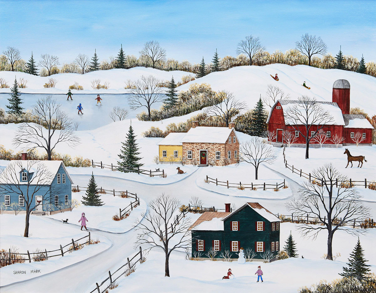 Sharon Mark, Quebec Winter, acrylic on canvas, 1999