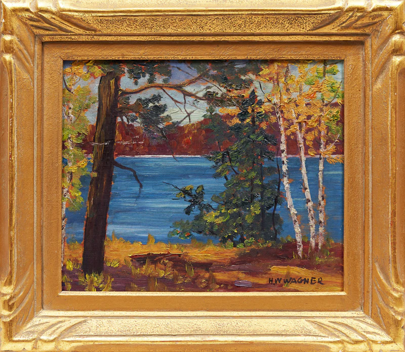 Herbert William Wagner, Autumn Landscape, oil on board - view 2