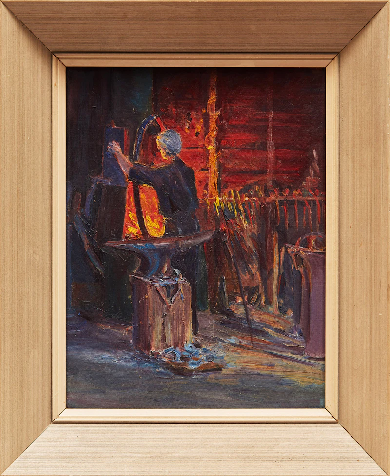 Farquhar McGillivray Strachan Knowles, Blacksmith Shop, oil on canvas - view 2