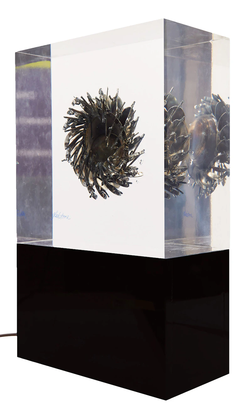 Gerald Gladstone, Optical Orbital Series #8, 1975, lucite sculpture with original lightbox, 1975  - view 4