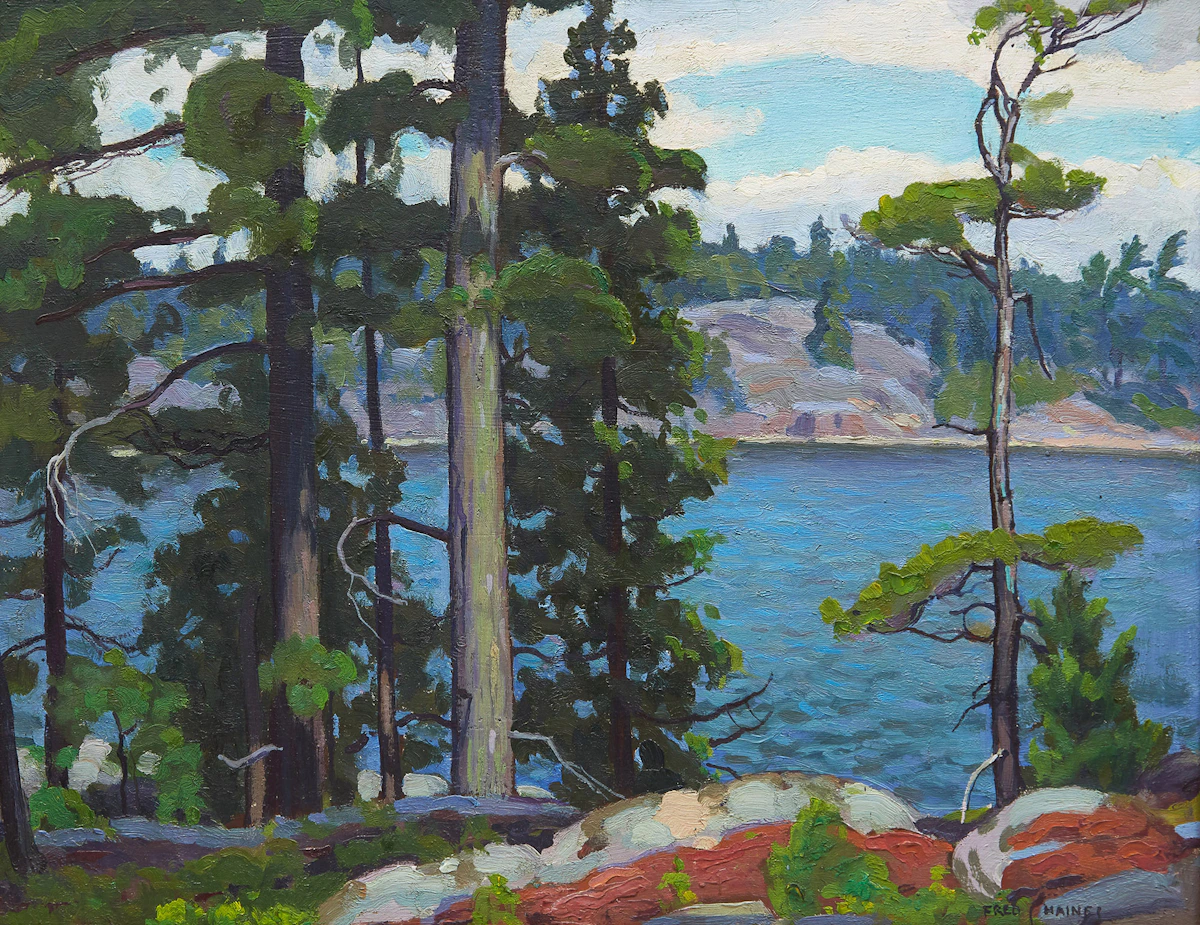 Frederick Stanley Haines, Wanapitei Bay, Ardach Scythes Island , oil on board, 1948