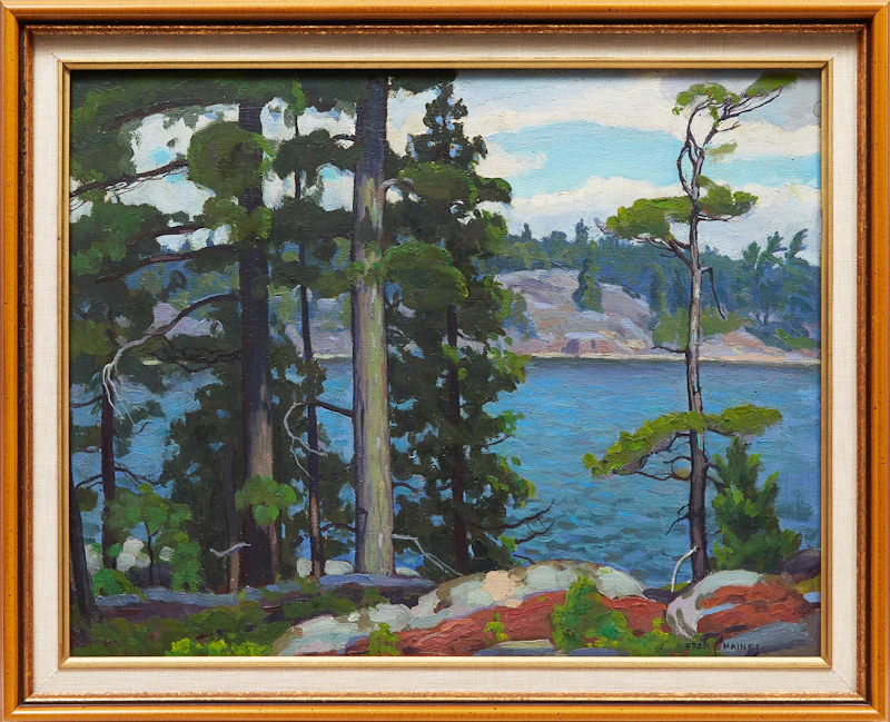 Frederick Stanley Haines, Wanapitei Bay, Ardach Scythes Island , oil on board, 1948 - view 2