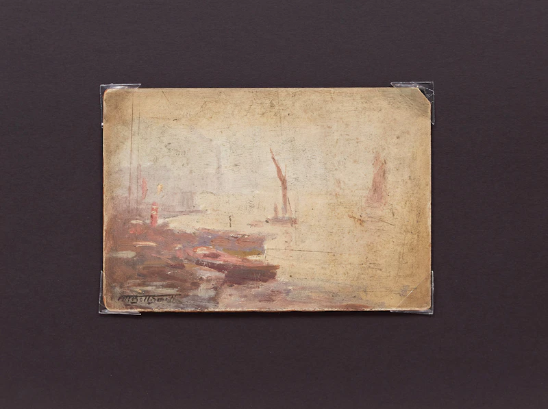 Frederic Marlett Bell-Smith, Boats by the Shore, oil on board - view 2