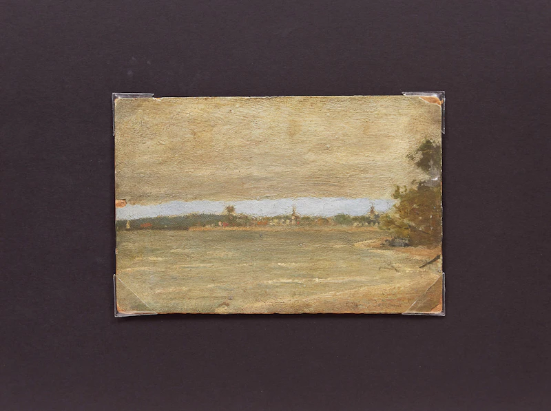 Frederic Marlett Bell-Smith, The Lake Shore at Gimle - Manitoba, oil on board - view 2
