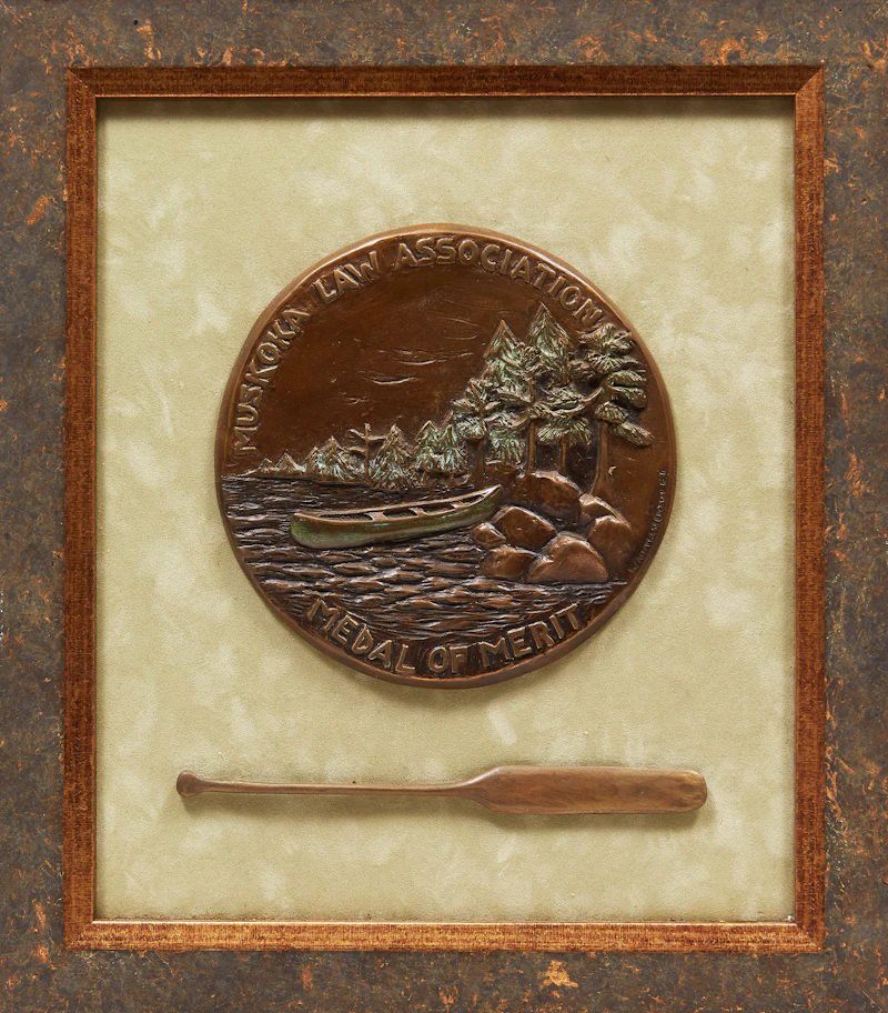 Brenda Wainman Goulet, Muskoka Law Association Medal of Merit, bronze relief sculpture - view 2