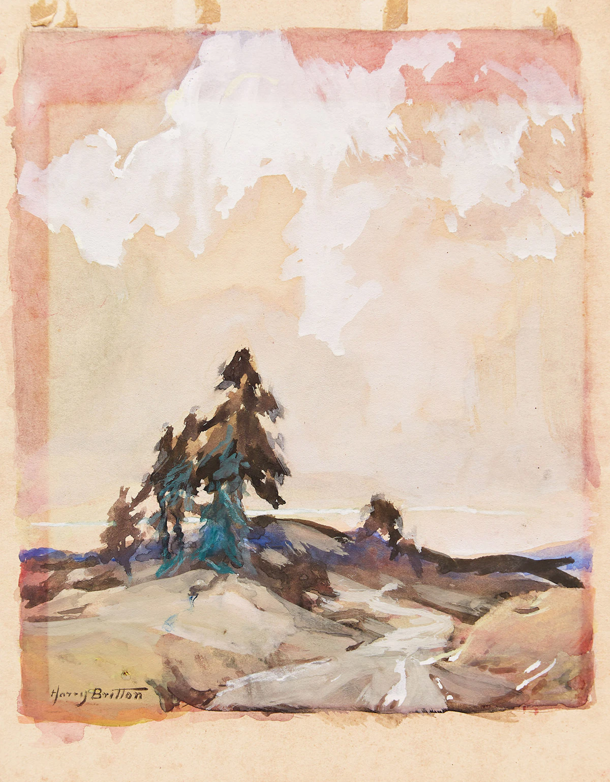 Harry Britton, Pines; Landscape with Cows , laid down on board