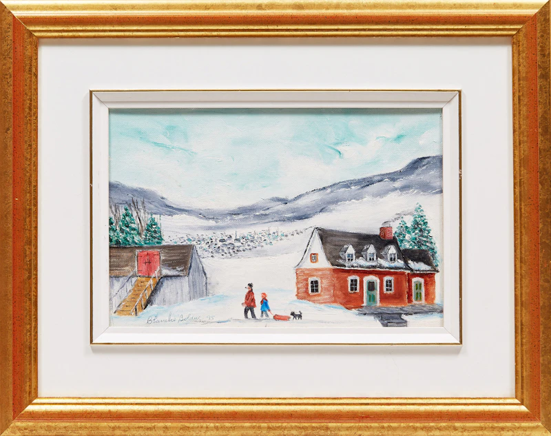 Blanche Bolduc, Figures and Dog , oil on board, 1995 - view 2