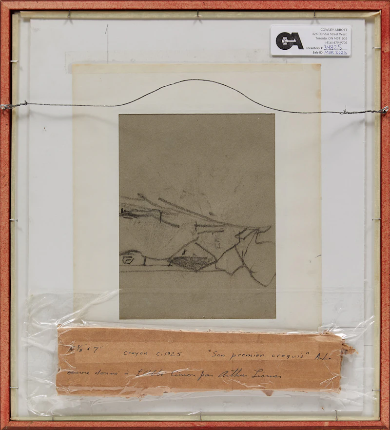 Arthur Lismer, Son premier croquis; Landscape with House, double-sided graphite on paper - view 3