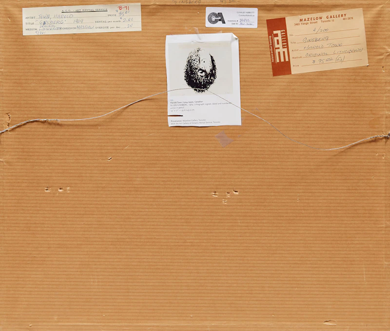 Harold Barling Town, Alan Ginsberg, autographic print, 1969 - view 3