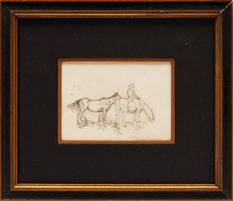 Manly Edward MacDonald, Rider with Second Horse (2), 2 pencil sketches - view 2