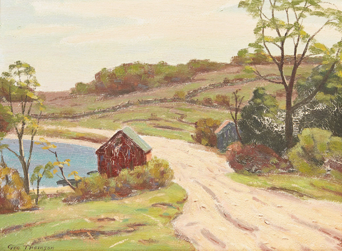 George Thomson, Along the West Shore, oil on masonite