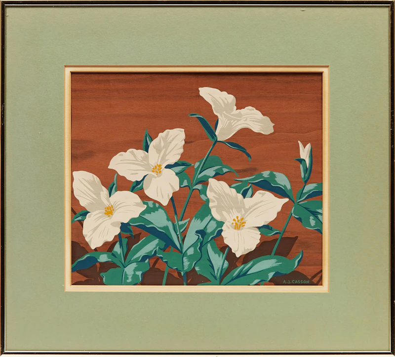 Alfred Joseph Casson, Trilliums, silkscreen on veneer - view 2