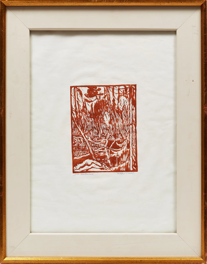 James Edward Hervey MacDonald, Beaver Pond, Algoma, colour block print - view 2
