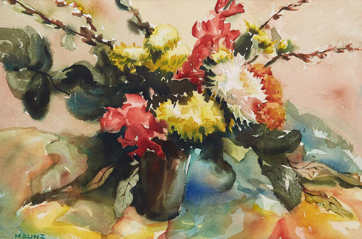 Maunz, Floral Still Life, watercolour
