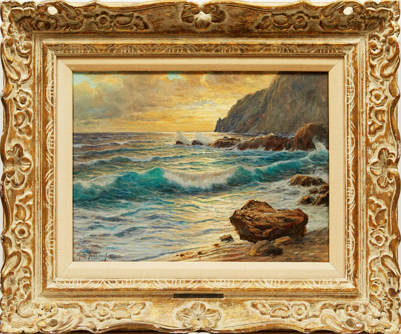 Cavalier Michele Federico, Breakers at Capri, oil on canvas - view 2