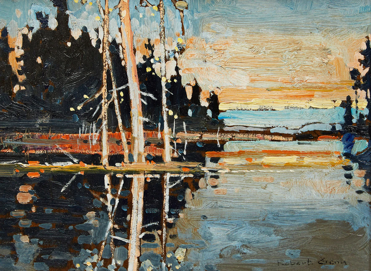 Robert Genn, High Water, Caribou Lake, oil on board, 1969