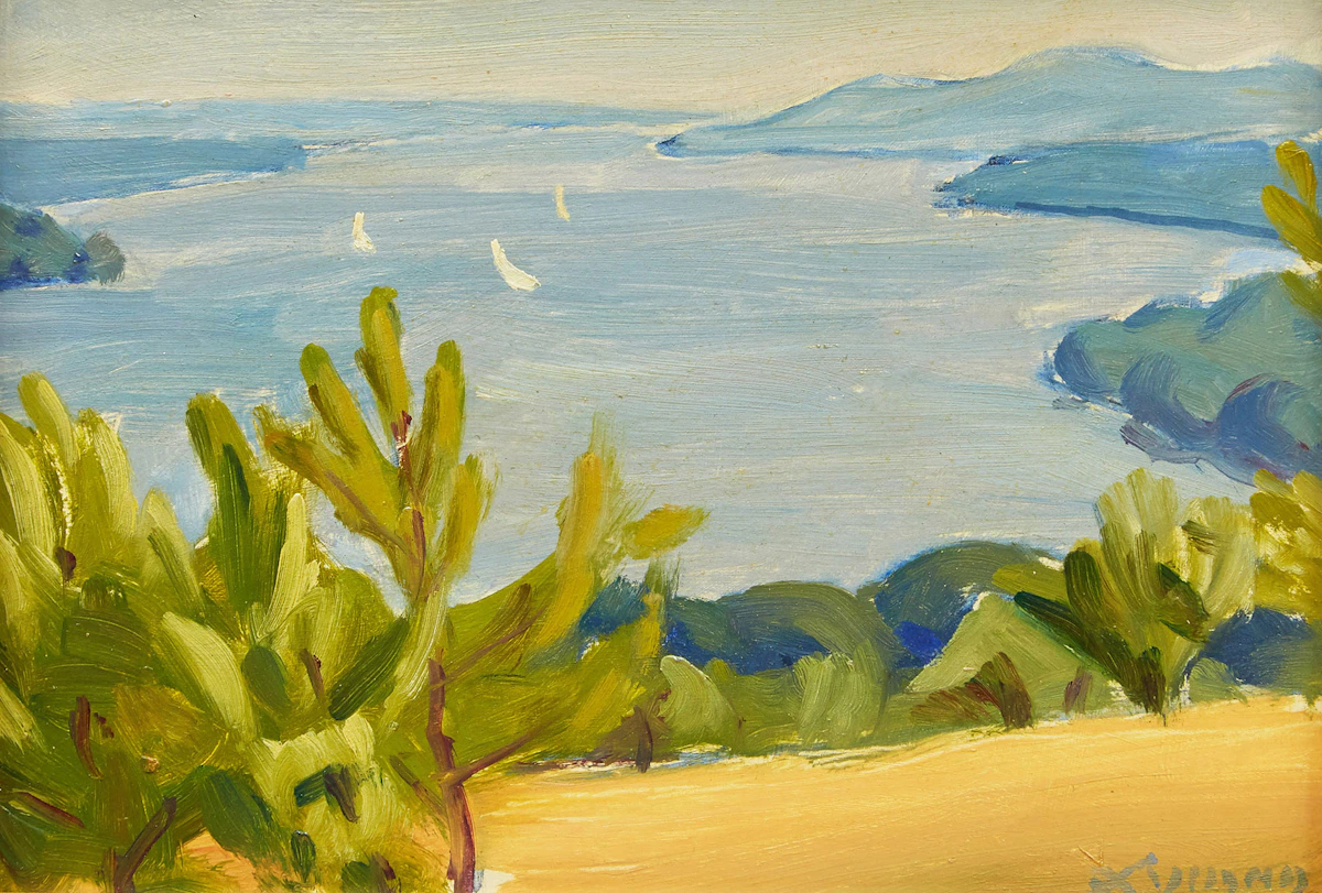 John Goodwin Lyman, Boat Race, oil on board