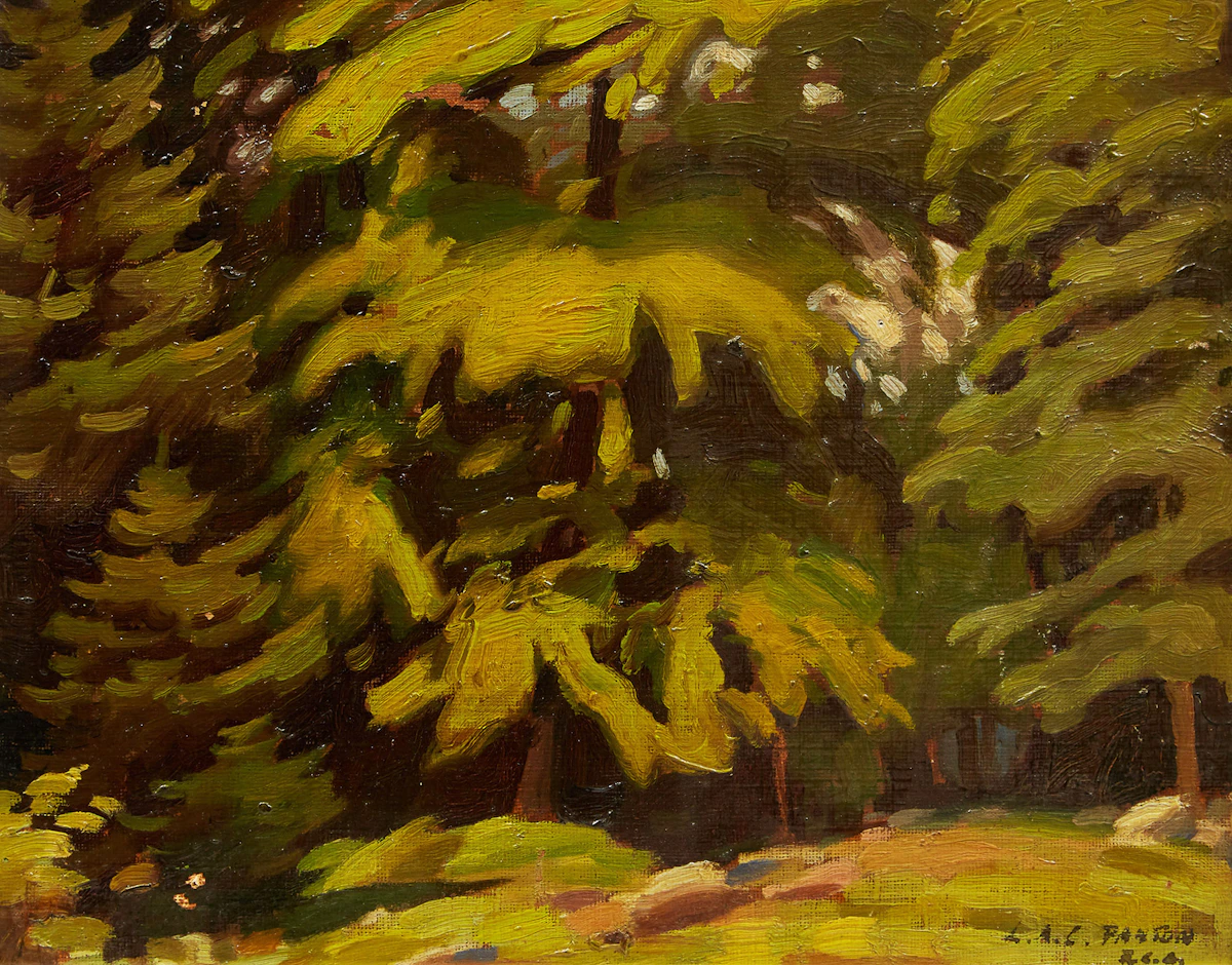 Lawrence Arthur Colley Panton, Green Foliage at Autumn, oil on canvas
