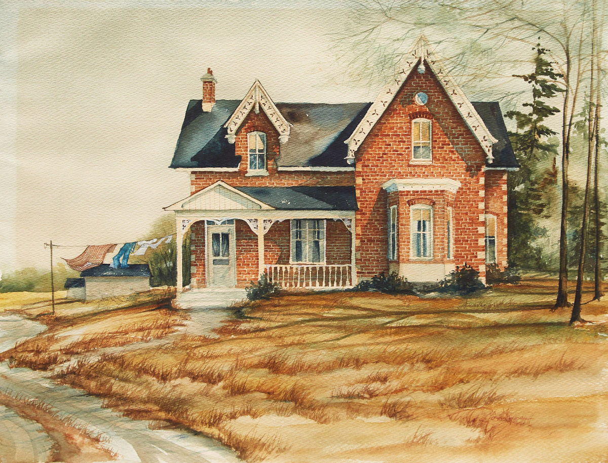 Trisha Romance, Country House , watercolour