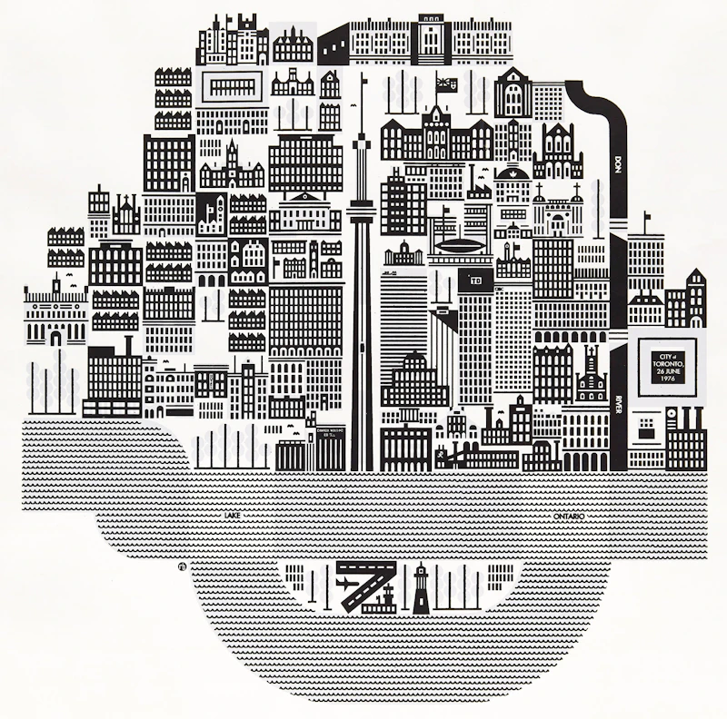 Raymond Biesinger, Map of Toronto, lithograph, 2012 - view 1