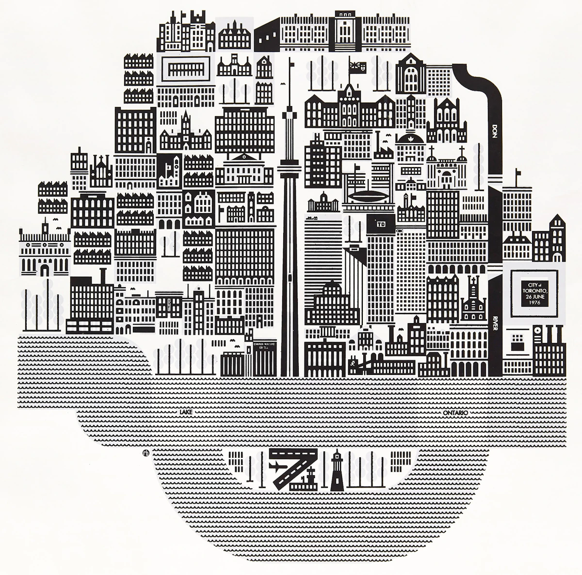 Raymond Biesinger, Map of Toronto, lithograph, 2012