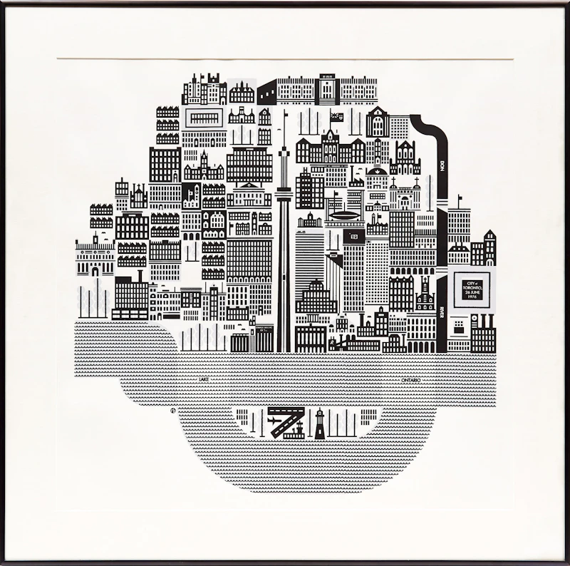 Raymond Biesinger, Map of Toronto, lithograph, 2012 - view 2