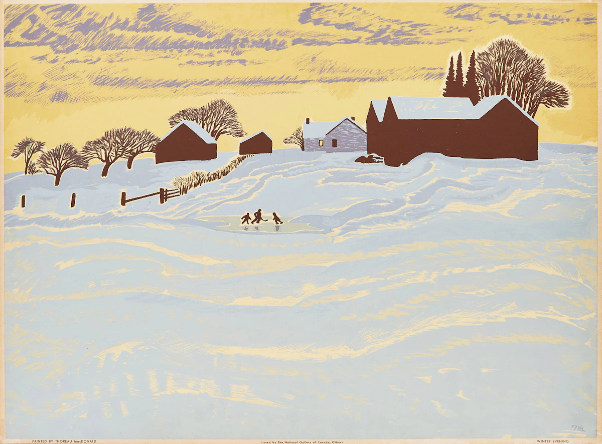 Thoreau MacDonald, Winter Evening, Sampson Matthews silkscreen