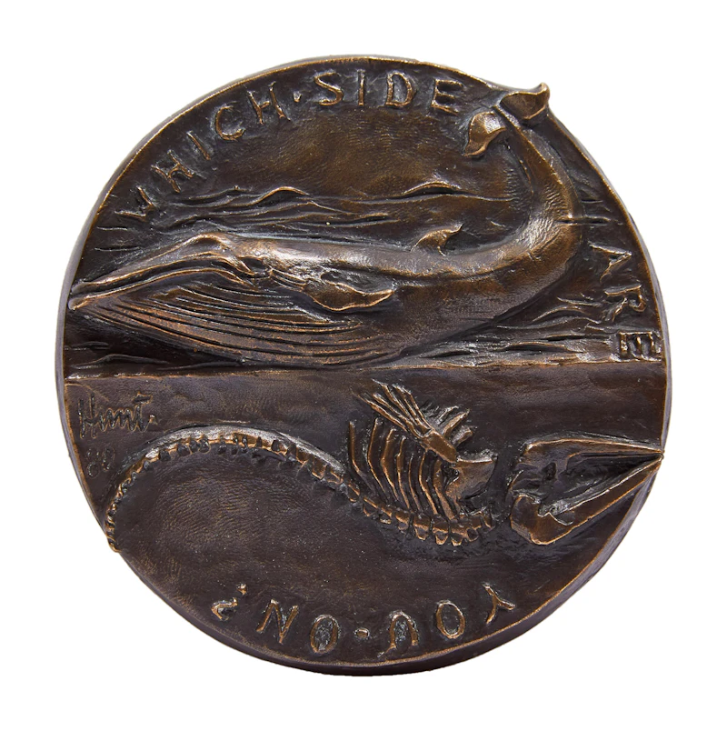 Dora de Pedery-Hunt, Yesterday, Today and Tomorrow; Save the Whales , two bronzes, 1980 - view 3