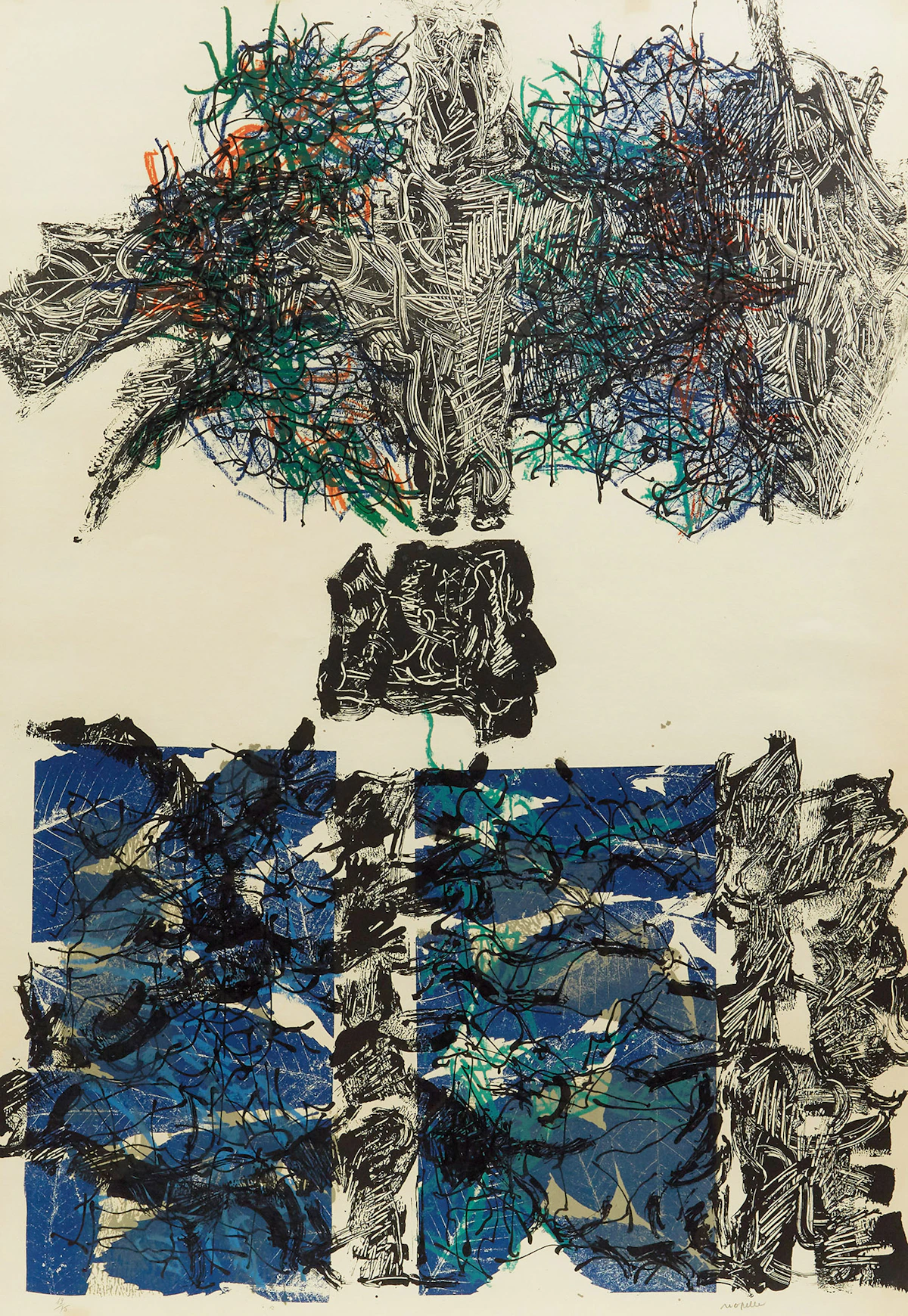 Jean Paul Riopelle, Feuilles VI (1967), colour lithograph