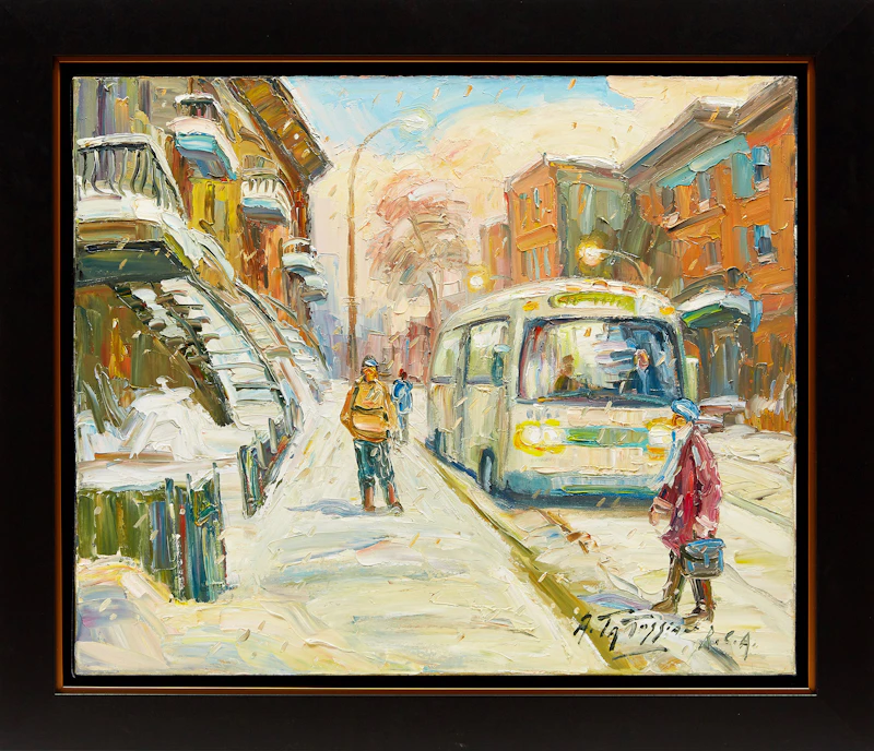 Armand Tatossian, Rue Adam, Montreal, oil on canvas - view 2