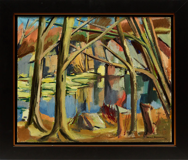 Henri Leopold Masson, The Pool, April, oil on canvas, 1952 - view 2