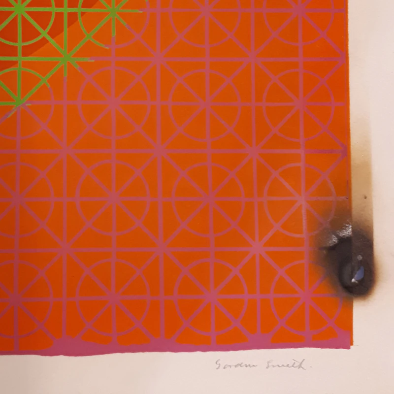 Gordon Appelbe Smith, Orange Square (”Op Art”), colour silkscreen - view 2