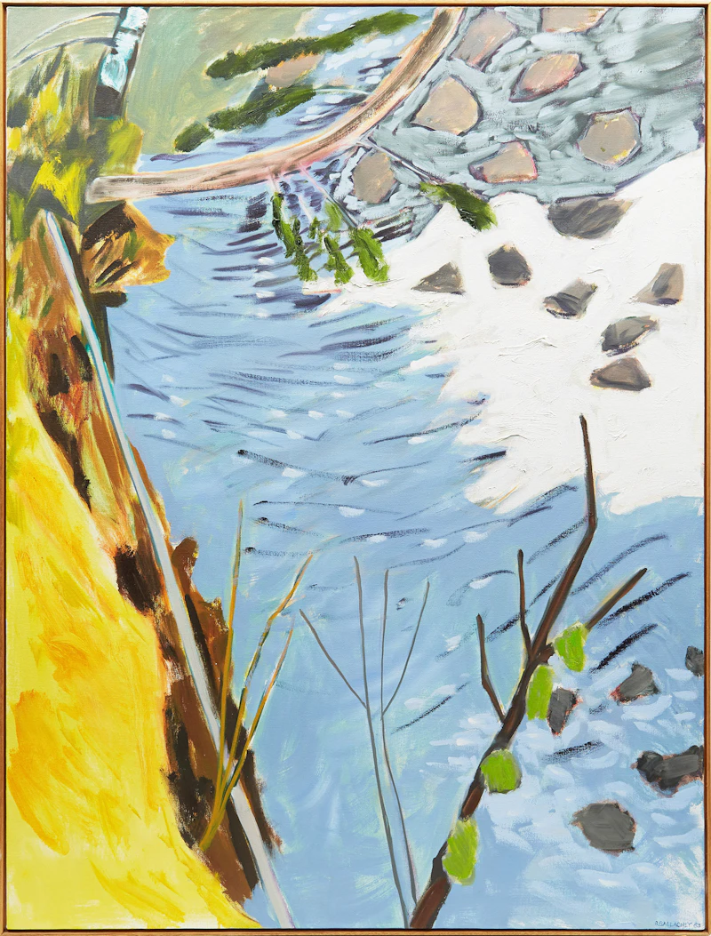 Barbara Ballachey, Creek with New Ice, oil on canvas, 1983 - view 2