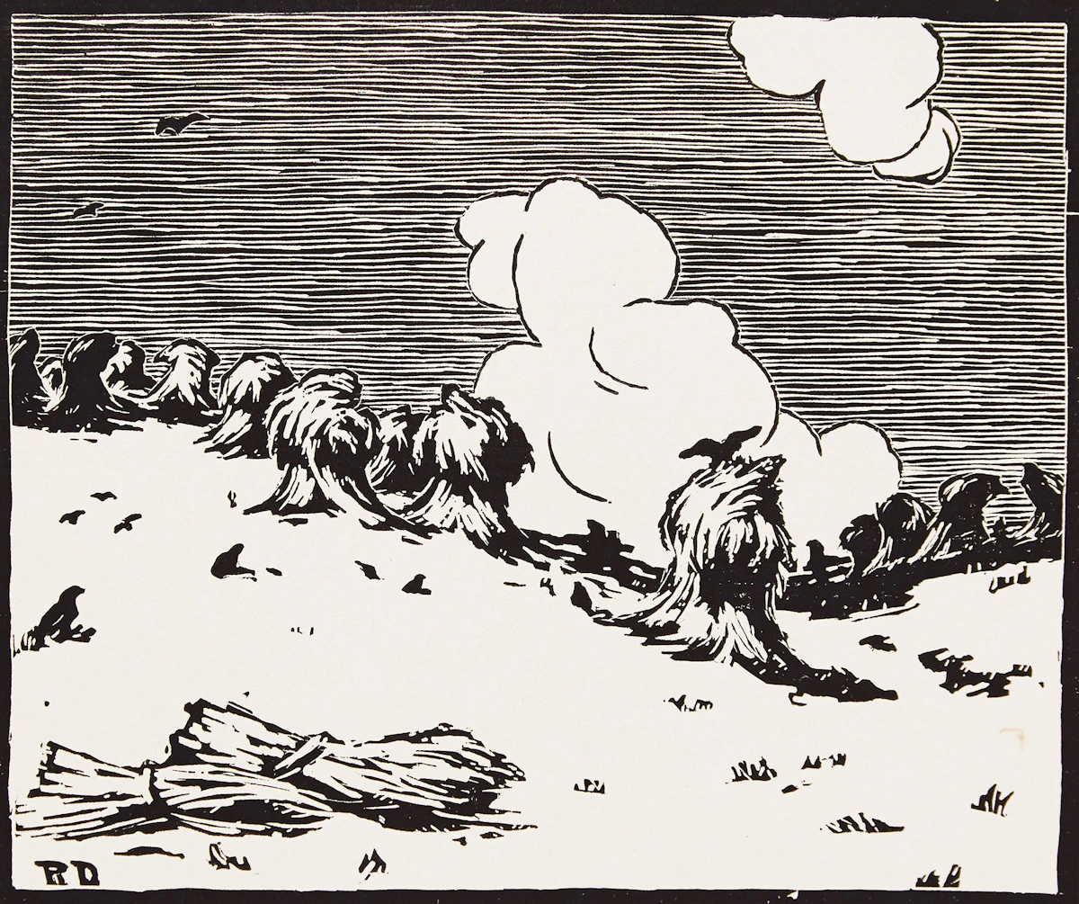 Rodolphe Duguay, Gerbes; Midi, roi des étés, pair of woodblock prints