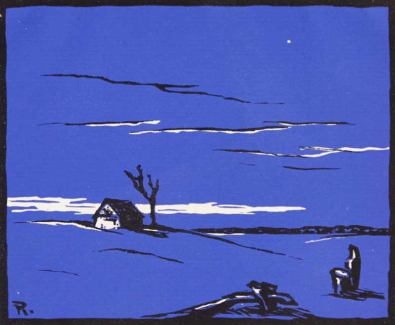 Rodolphe Duguay, Coup de vent; Au crépuscule, pair of woodblock prints - view 4