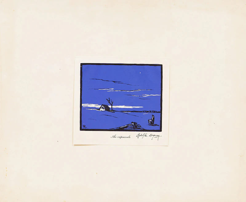 Rodolphe Duguay, Coup de vent; Au crépuscule, pair of woodblock prints - view 5