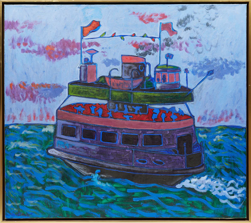 John Godfrey, Ferry, August 1973, oil on canvas - view 2
